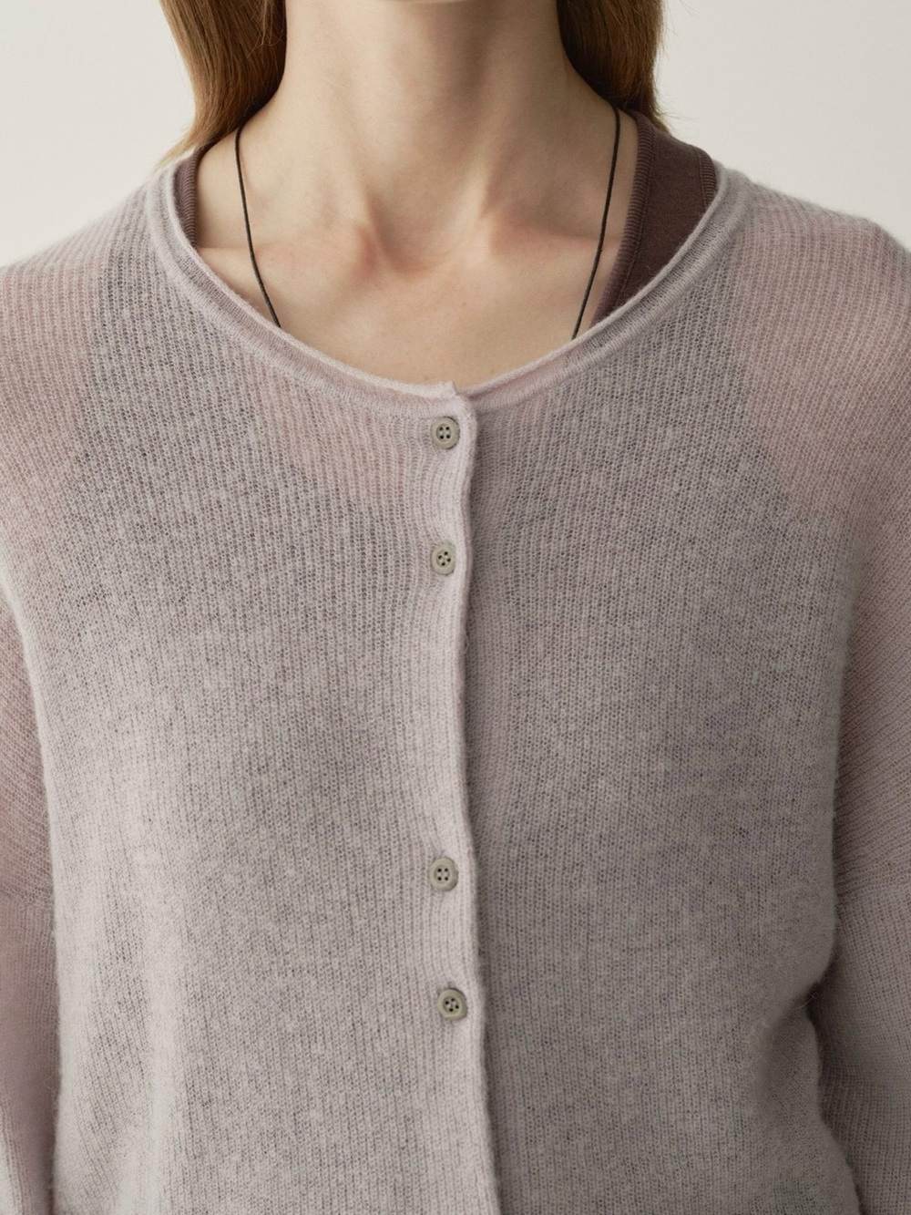 Lavender Tie-Waist Button-Front Women’s Cardigan - Picture 3 of 15